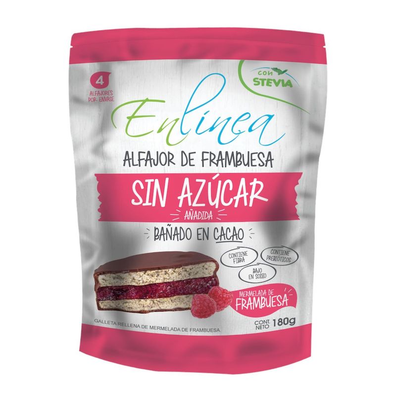 EN LINEA - Alfajor Frambuesa Sin Azúcar En Línea 180 g