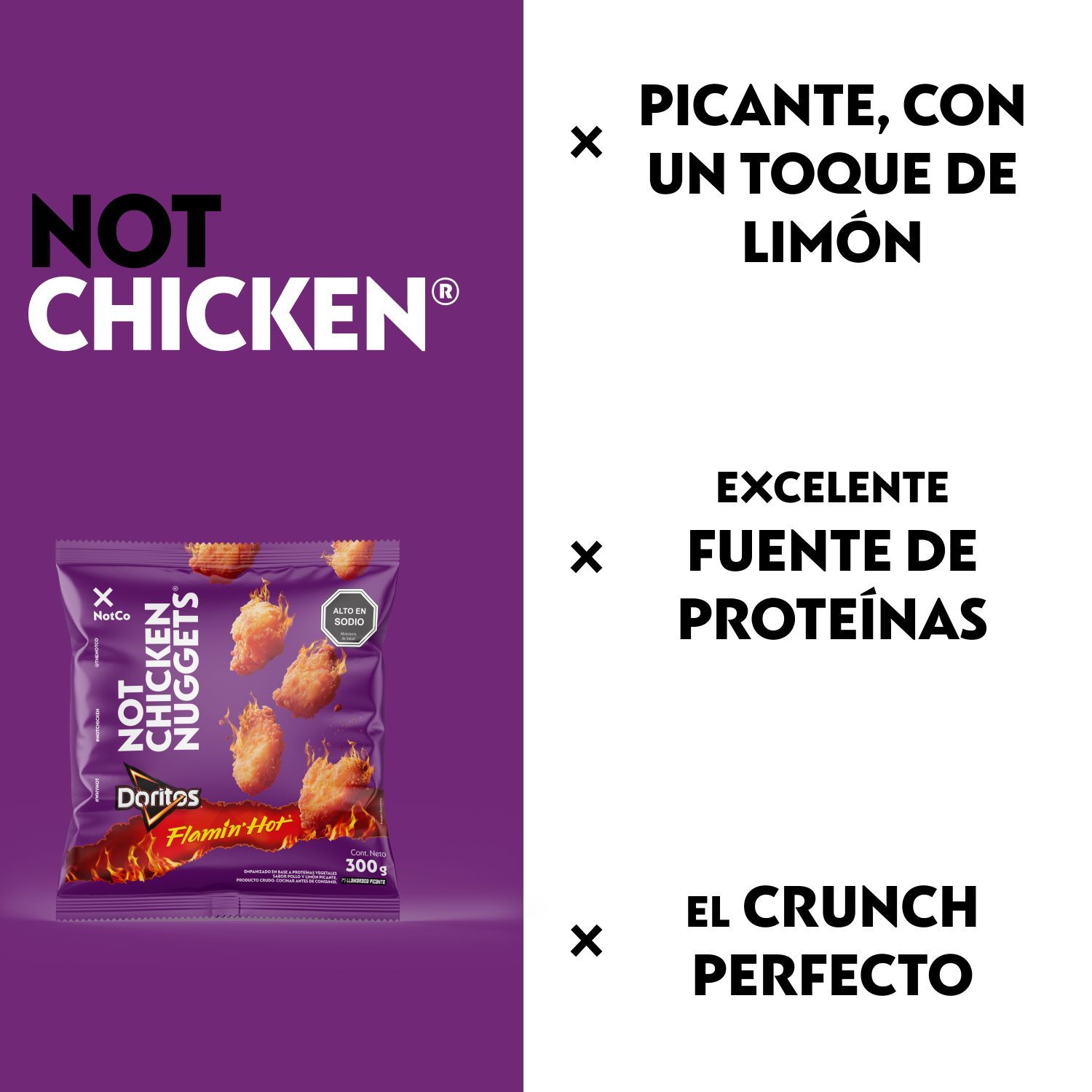 Nuggets Vegetal NotChicken Flamin Hot Congelados 300g | Tottus Chile