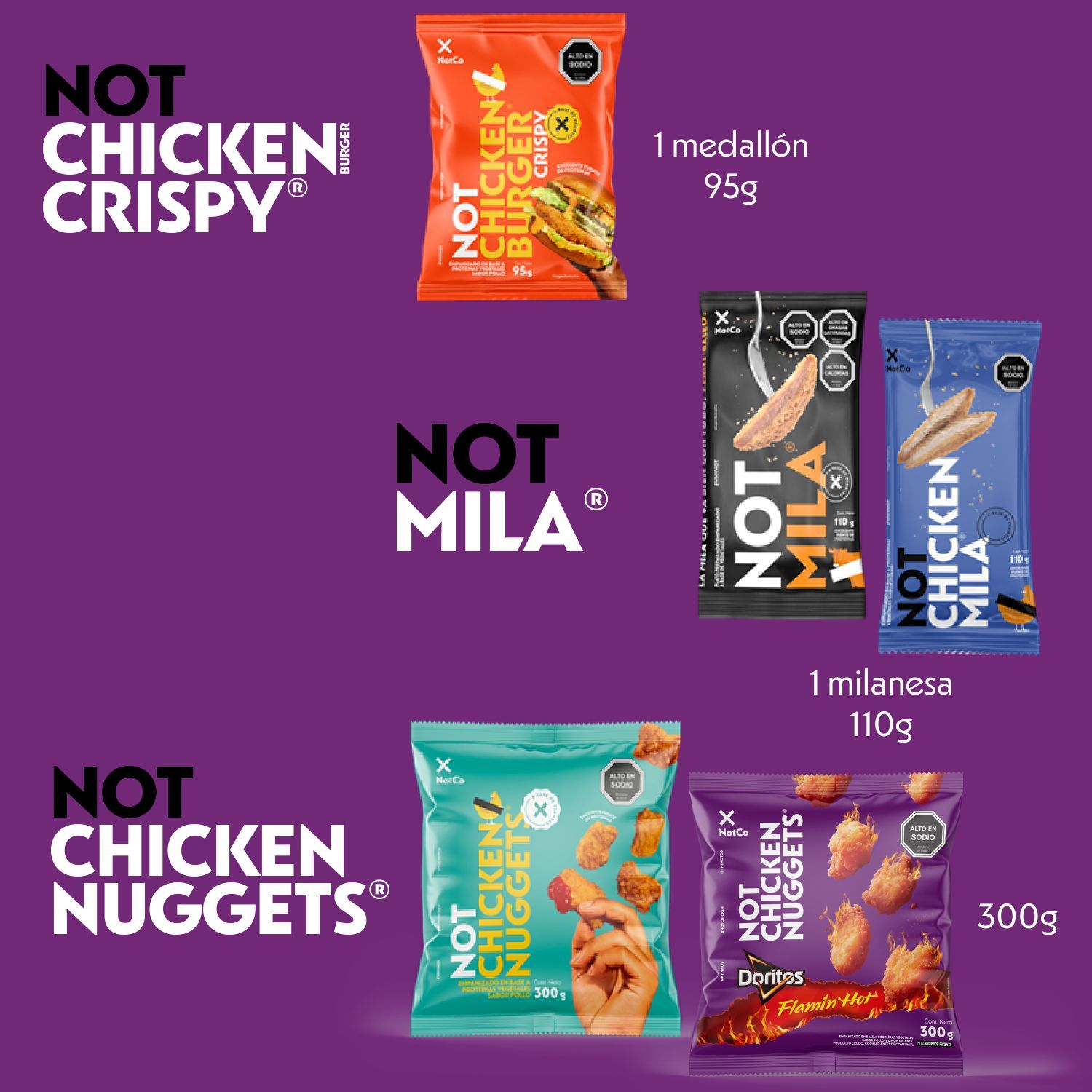 Nuggets Vegetal NotChicken Flamin Hot Congelados 300g | Tottus Chile