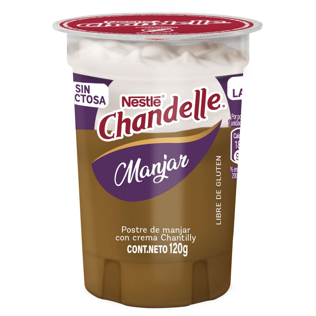 NESTLE - Postre Chandelle Sabor Manjar Sin Lactosa Nestle 120 g