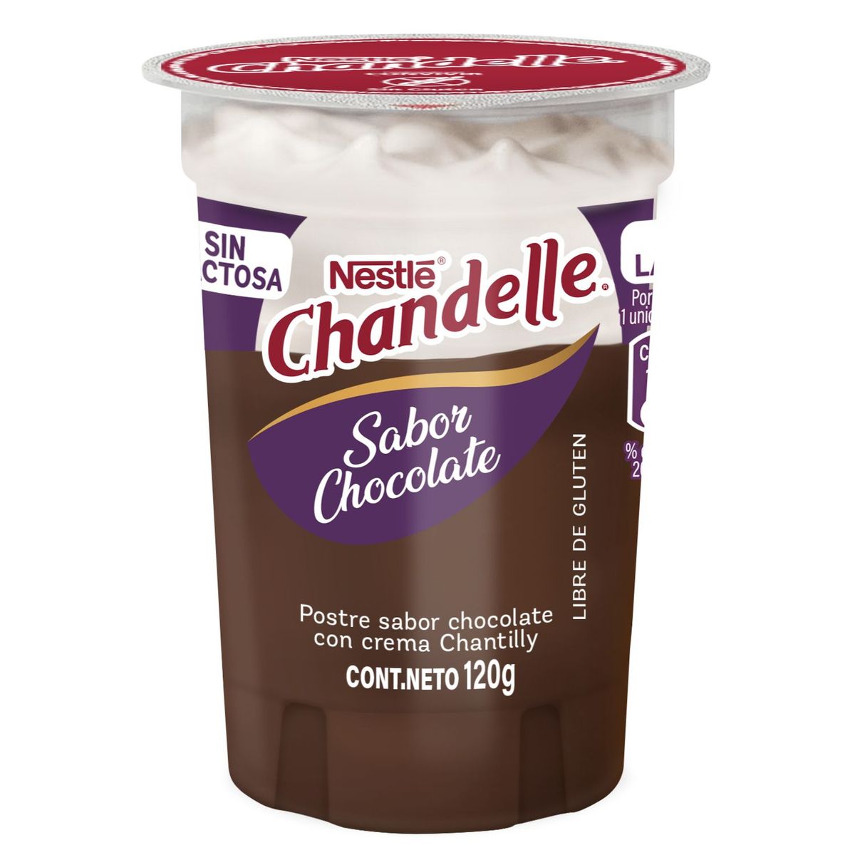 NESTLE - Postre Chandelle Sabor Chocolate Sin Lactosa Nestle 120 g