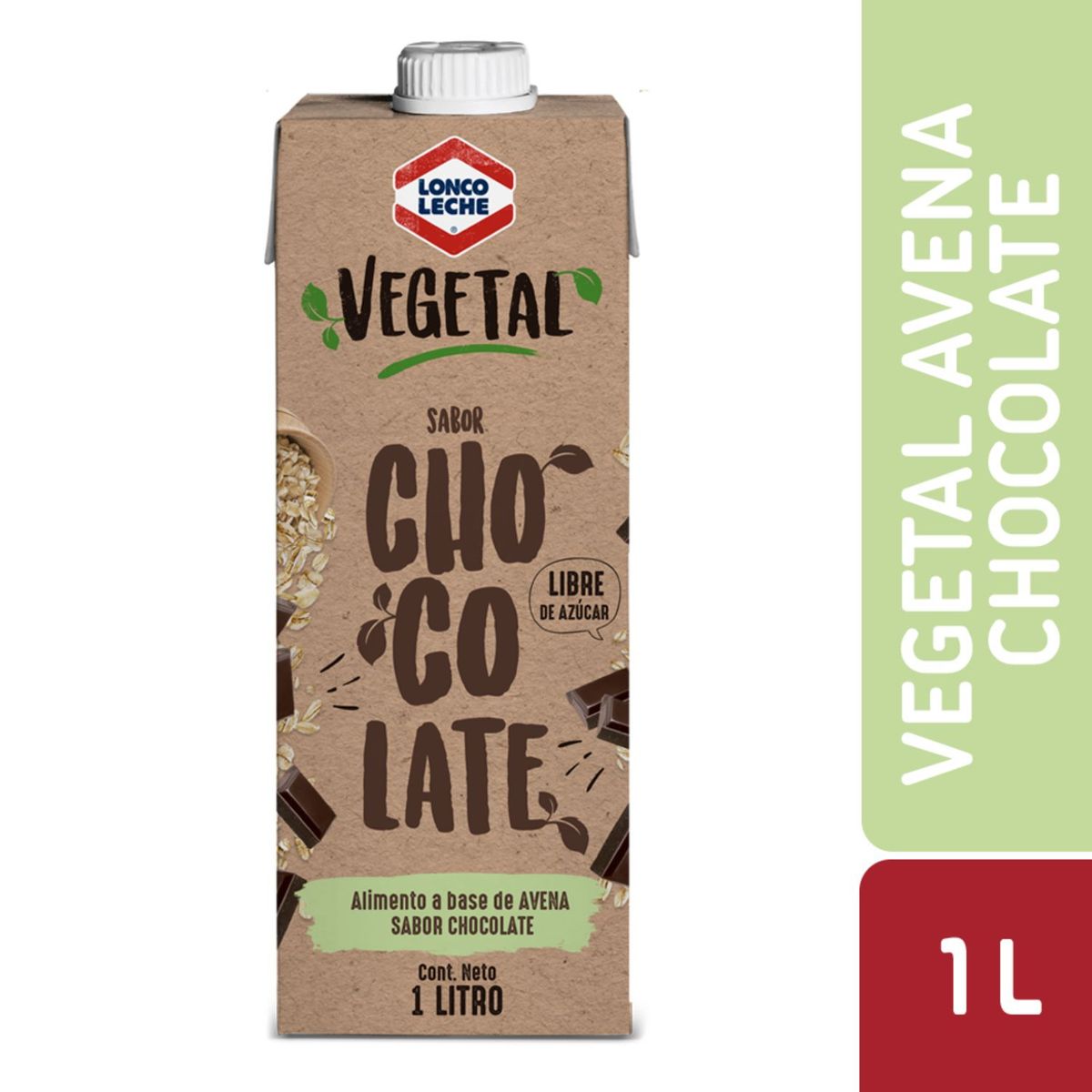 LONCOLECHE - Bebida Vegetal de Avena Sabor Chocolate Loncoleche 1 L
