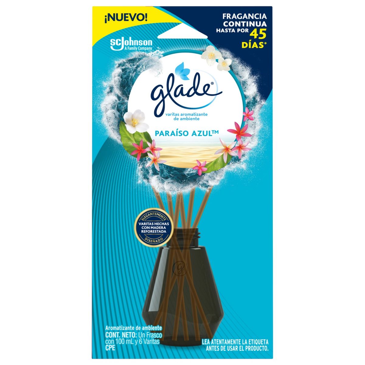 GLADE - Varitas Aromatizantes Glade Paraíso Azul 100 ml