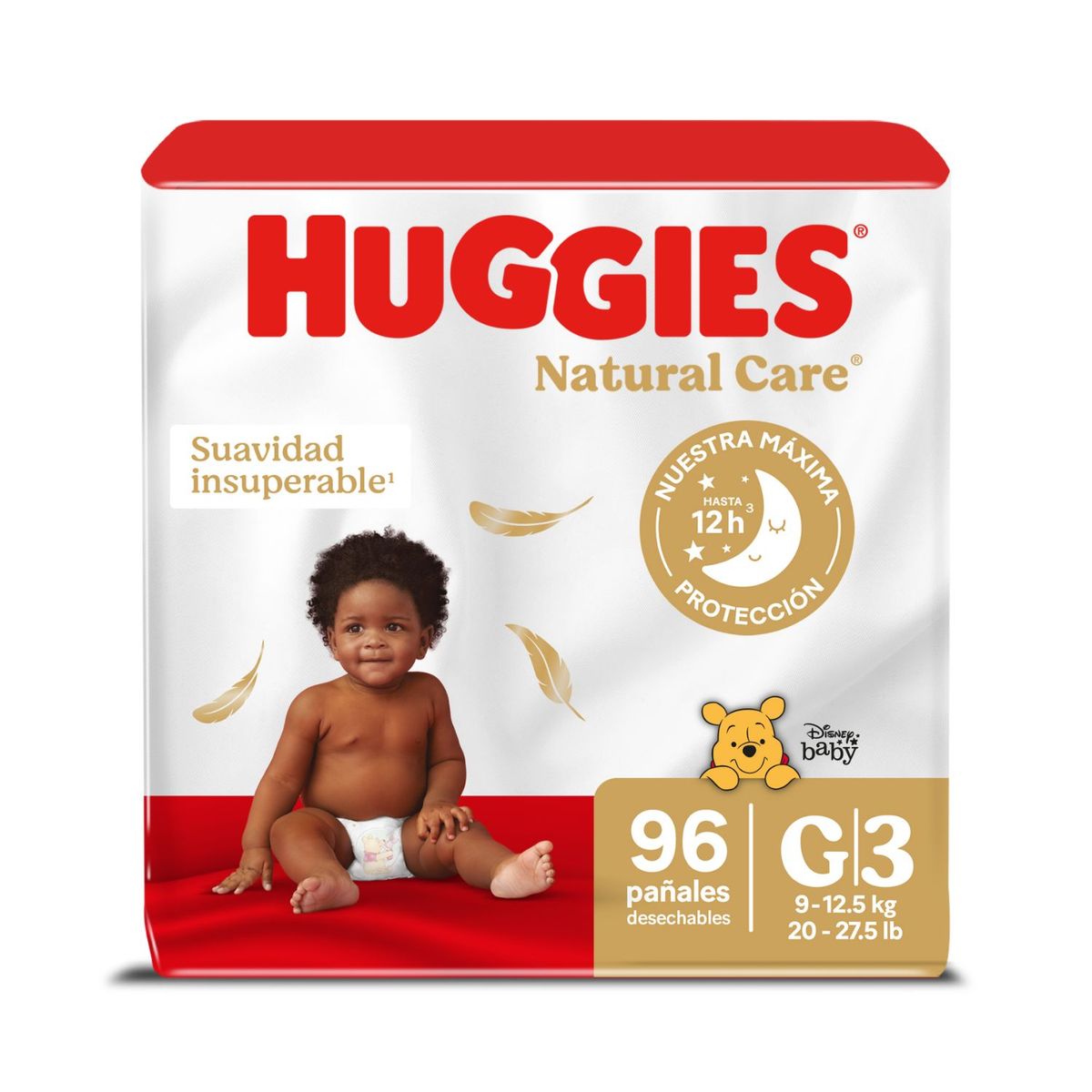 HUGGIES - Pañales Desechables Natural Care Talla G Huggies 96 un