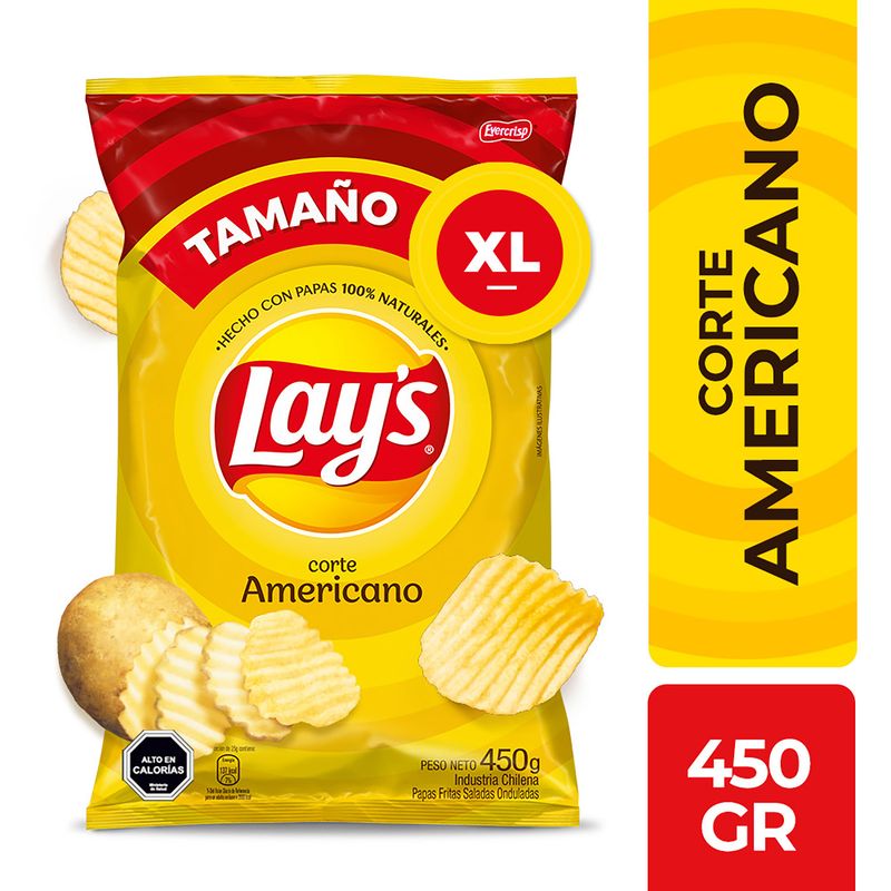 EVERCRISP - Papas Fritas Corte Americano Lays XL 450 gr