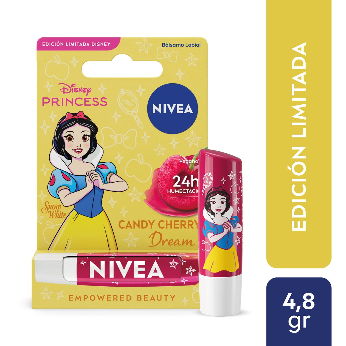 NIVEA - Bálsamo Labial Disney Blancanieves Candy Cherry Nivea 4.8 g