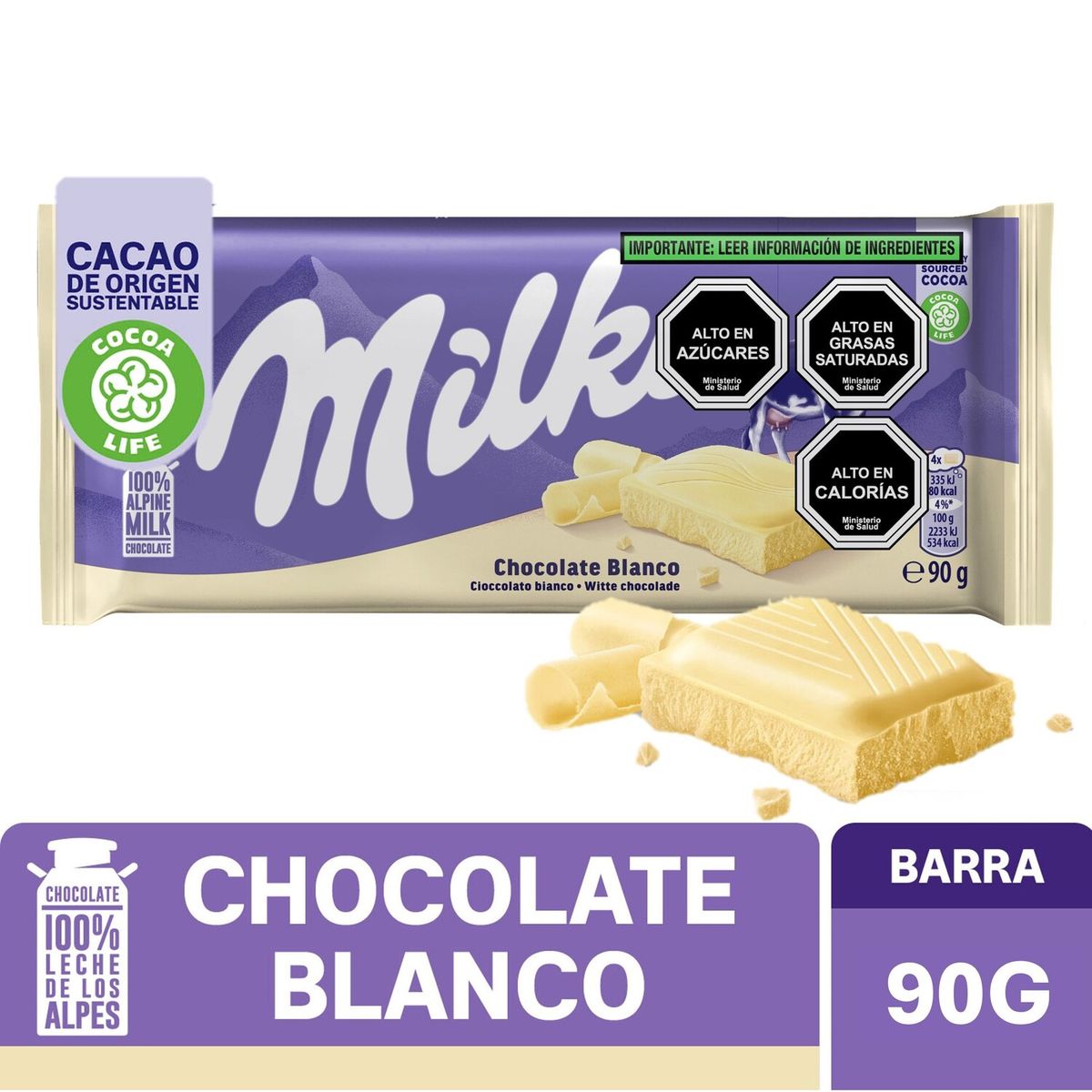 MILKA - Chocolate Blanco Milka 90 g