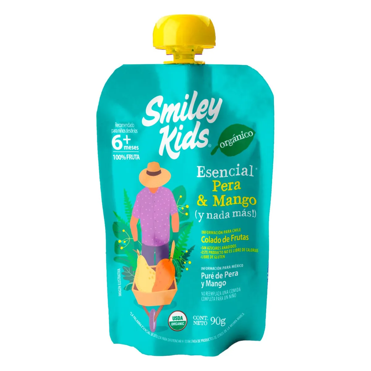 SMILEY KIDS - Compota Orgánico Smiley Kids Pera Mago 90 gr