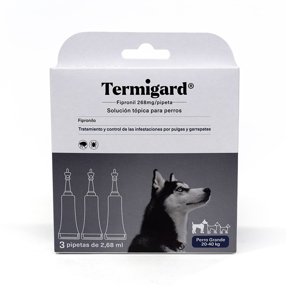 TERMIGARD - Pipeta para Perros Pugas y Garrapatas Termigard 3 x 2.68 ml