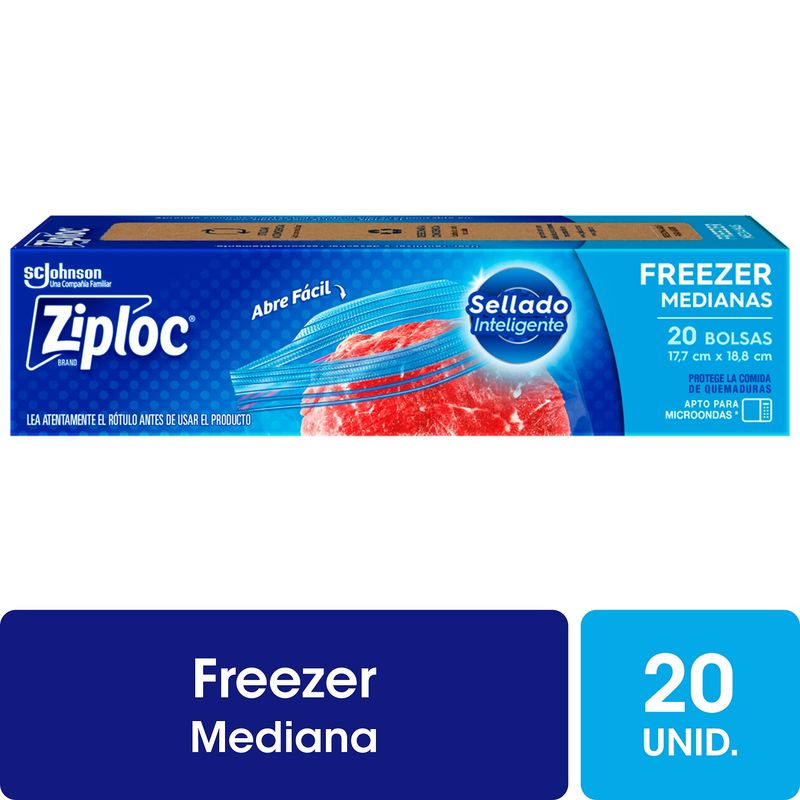 ZIPLOC - Bolsas Doble Cierre Ziploc para Freezer Medianas 20 Un