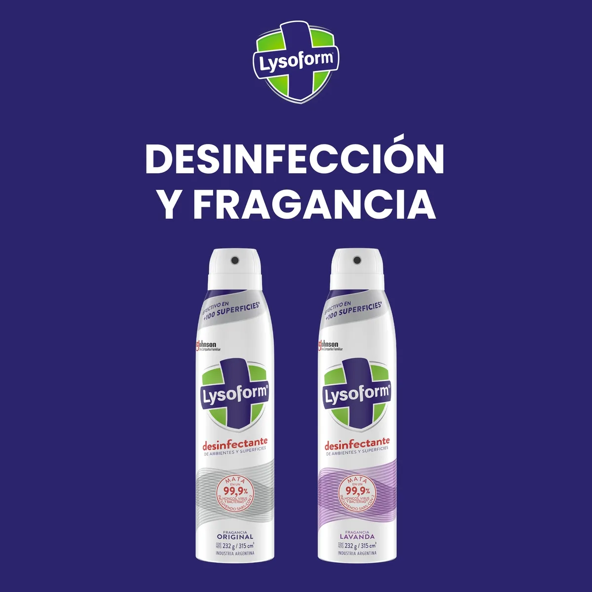 LYSOFORM - Desinfectante Aerosol de Ambientes Lysoform Lavanda Aerosol 315 ml
