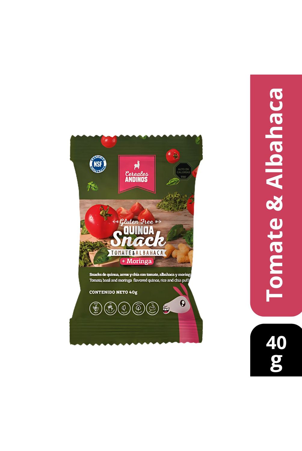 Snack Quinoa Cereales Andinos Tomate Albahaca 40 gr | Tottus Chile