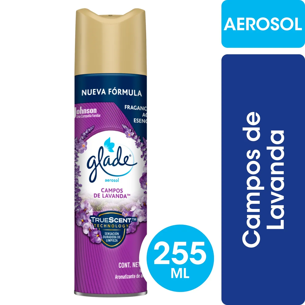GLADE - Desodorante Ambiental Glade Campos de Lavanda en Aerosol 255 ml