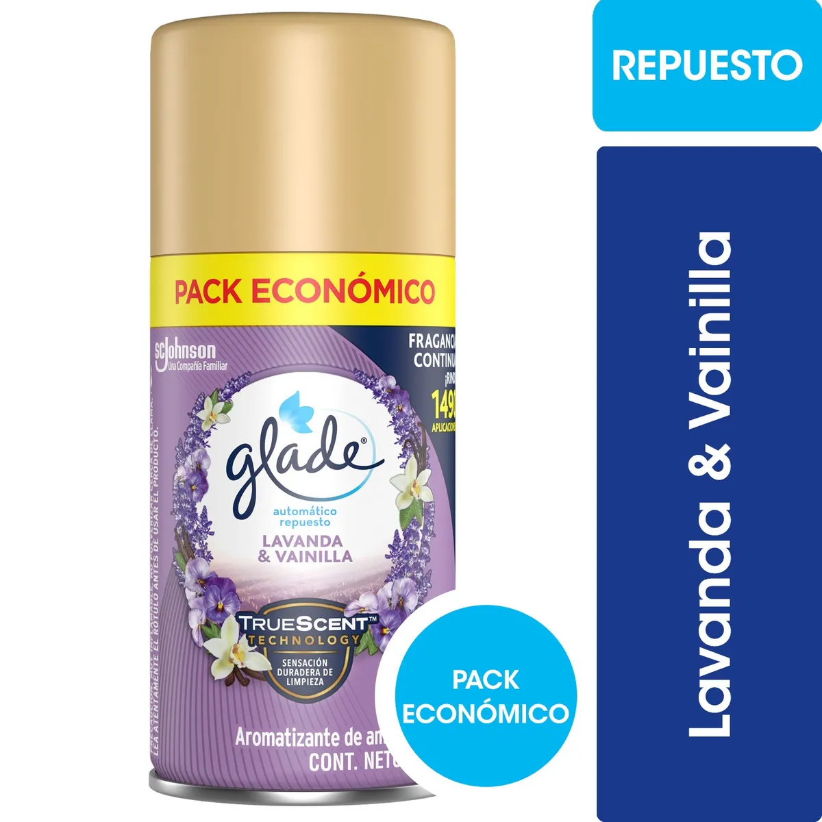 GLADE - Repuesto Desodorante Ambiental Glade Automático Lavanda y Vainilla 170 ml