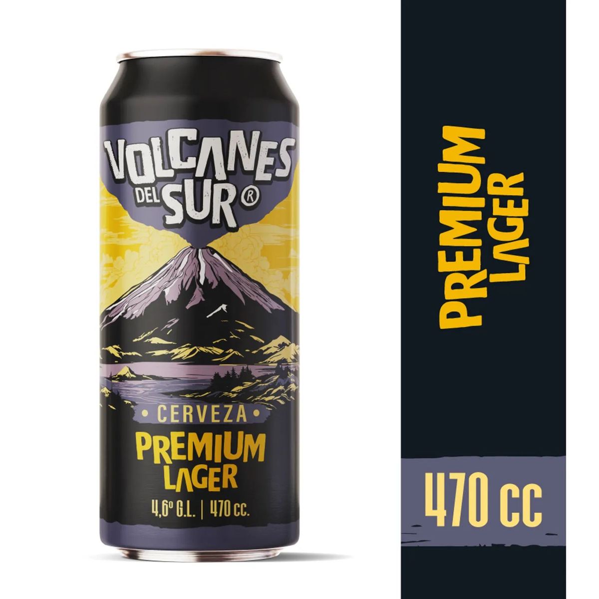 VOLCANES DEL SUR - Cerveza Premium Lager Volcanes del Sur Lata 4.6° 470 ml