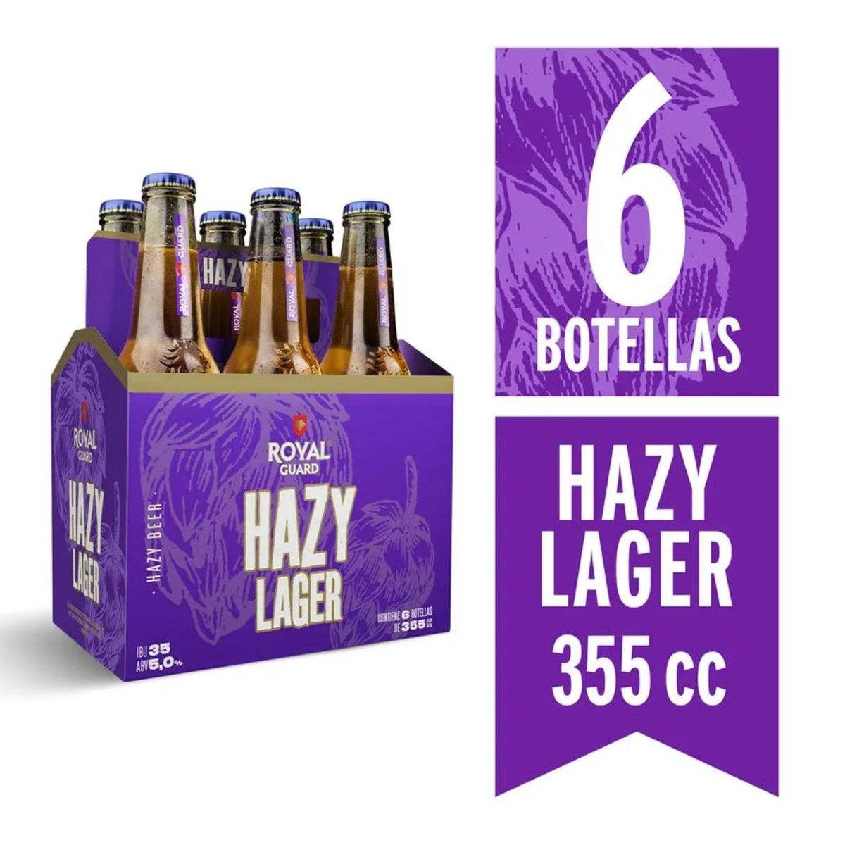 ROYAL GUARD - Pack Cervezas Royal Guard Hazy Lager 5° 6 x 355 cc