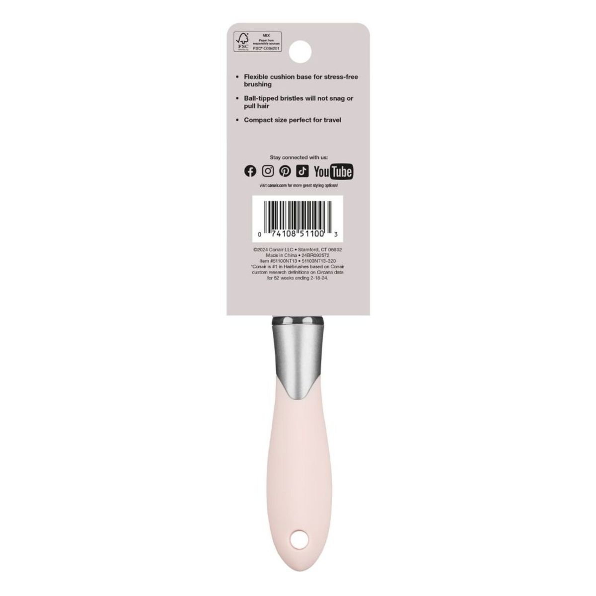 CONAIR - Cepillo de Pelo Conair Velvet Touch Cushion