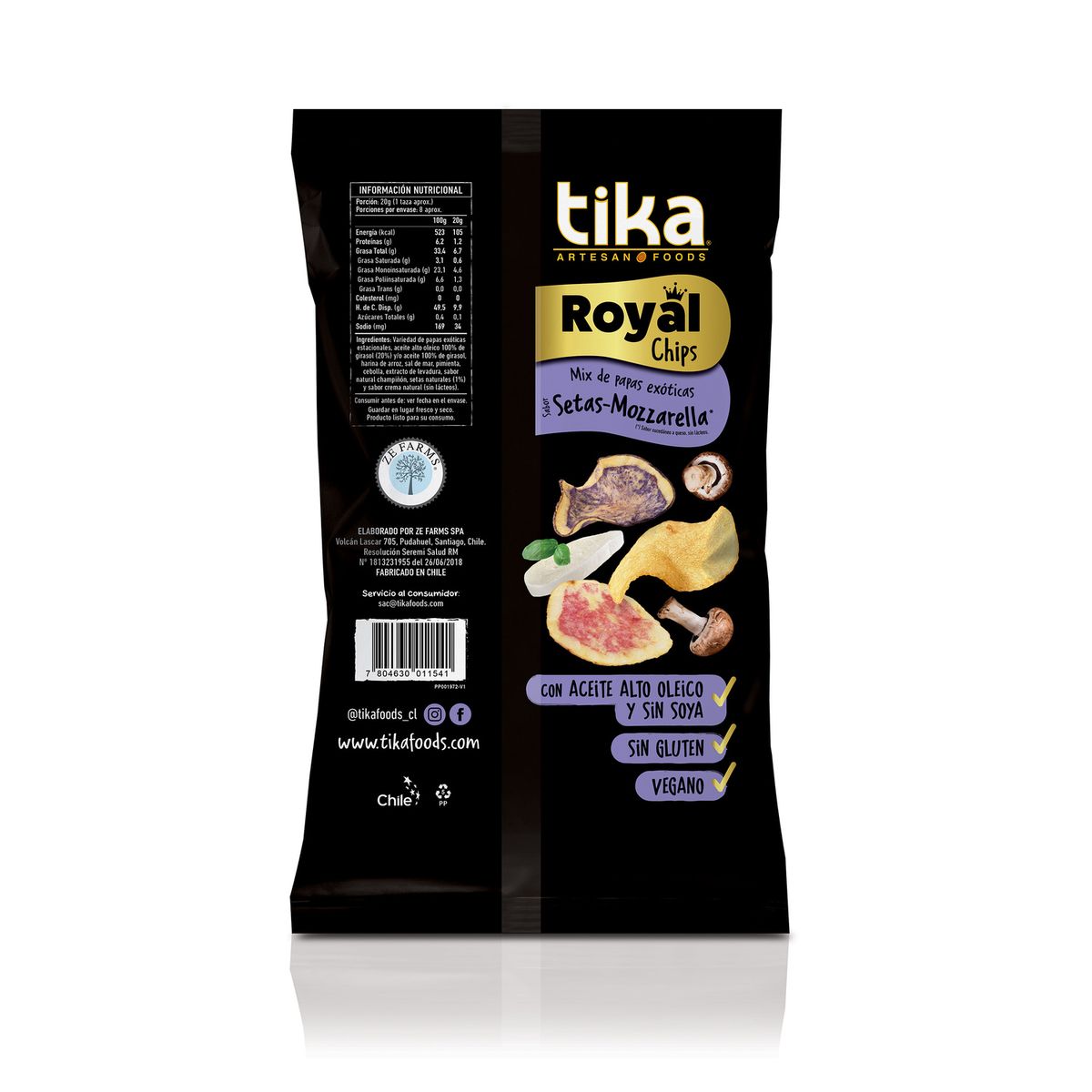 TIKA - Papas Fritas Chips Tika Royal Setas Mozzarella 150 gr