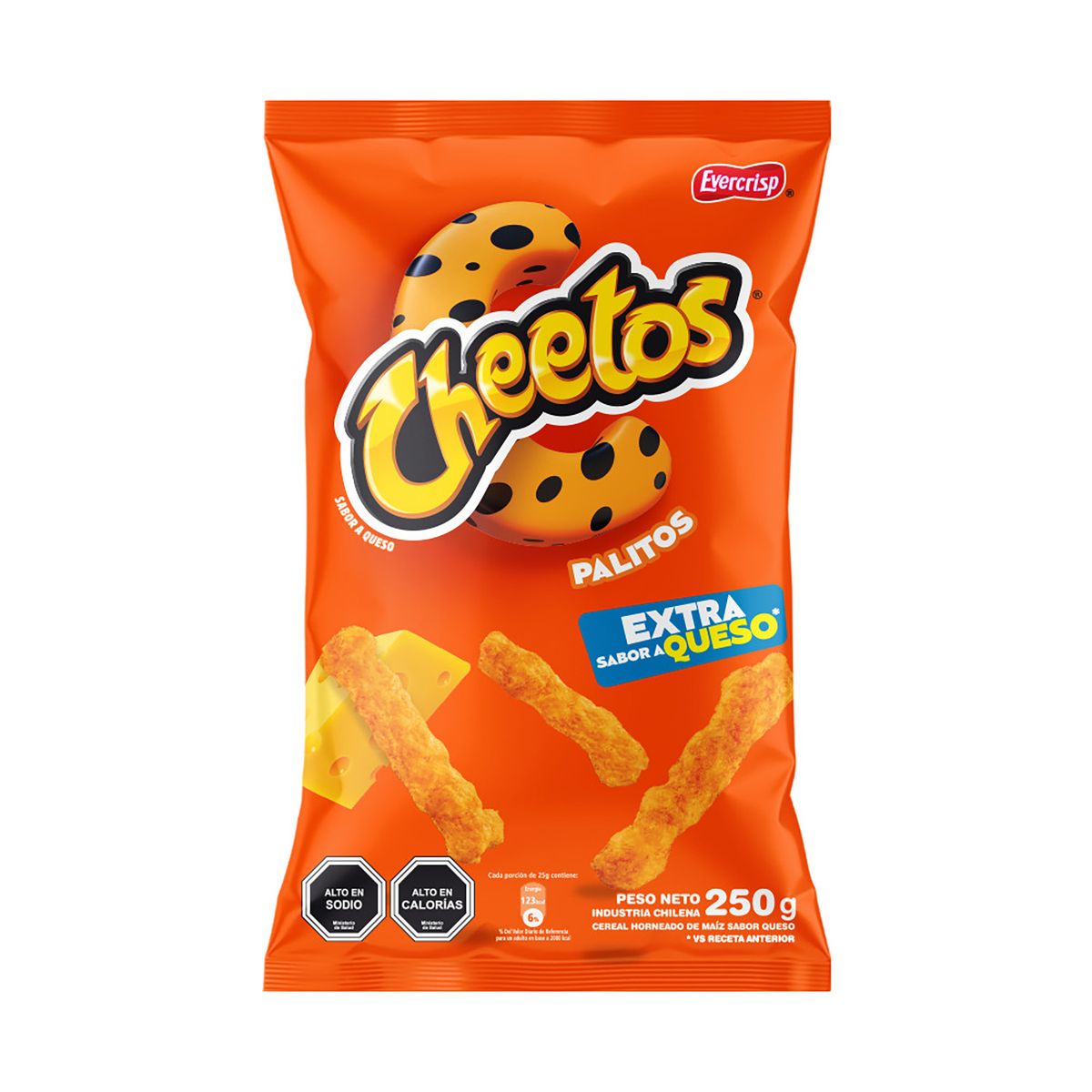 EVERCRISP - Snack Cheetos Palitos Extra Queso 250 gr
