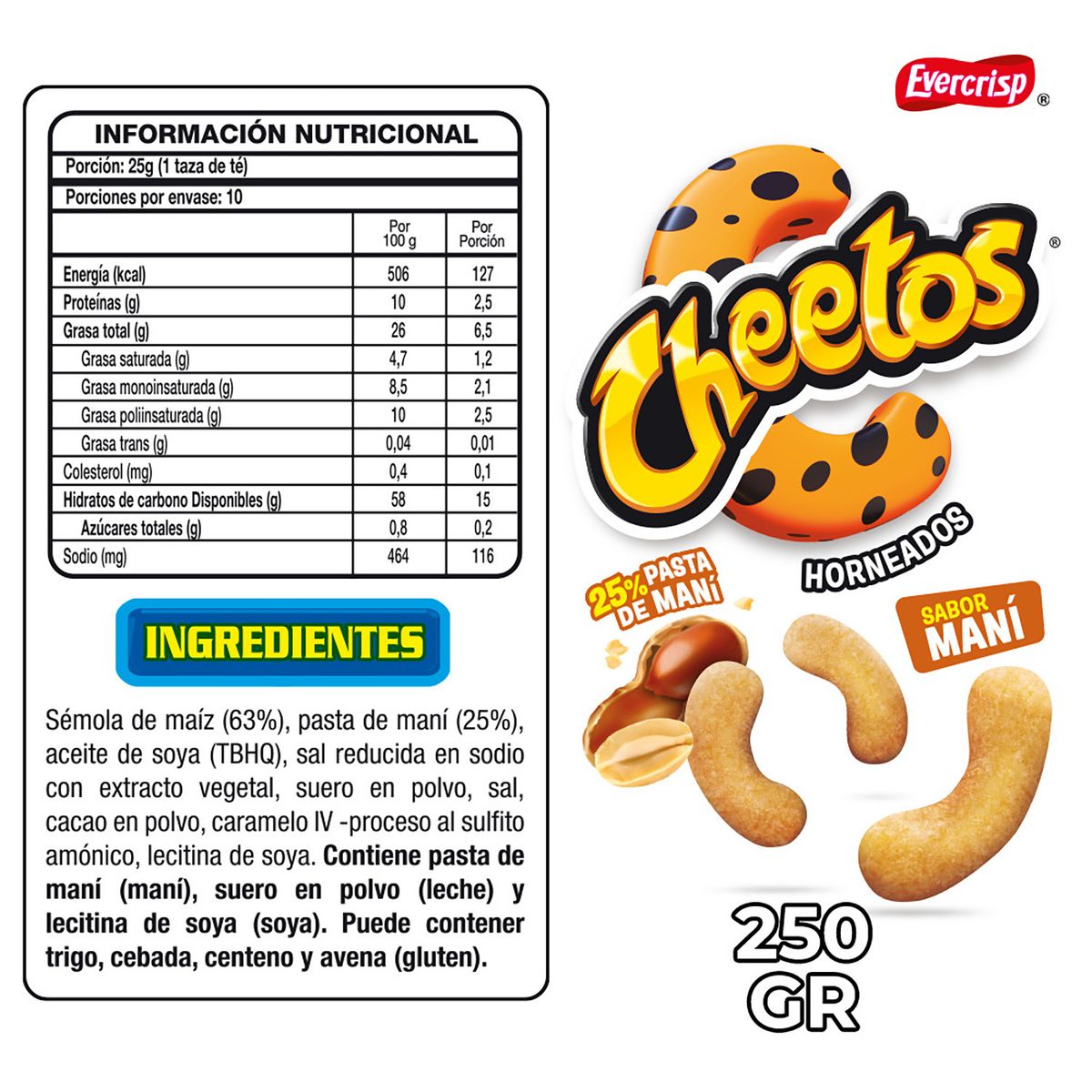 EVERCRISP - Snack Cheetos Maní 250 gr