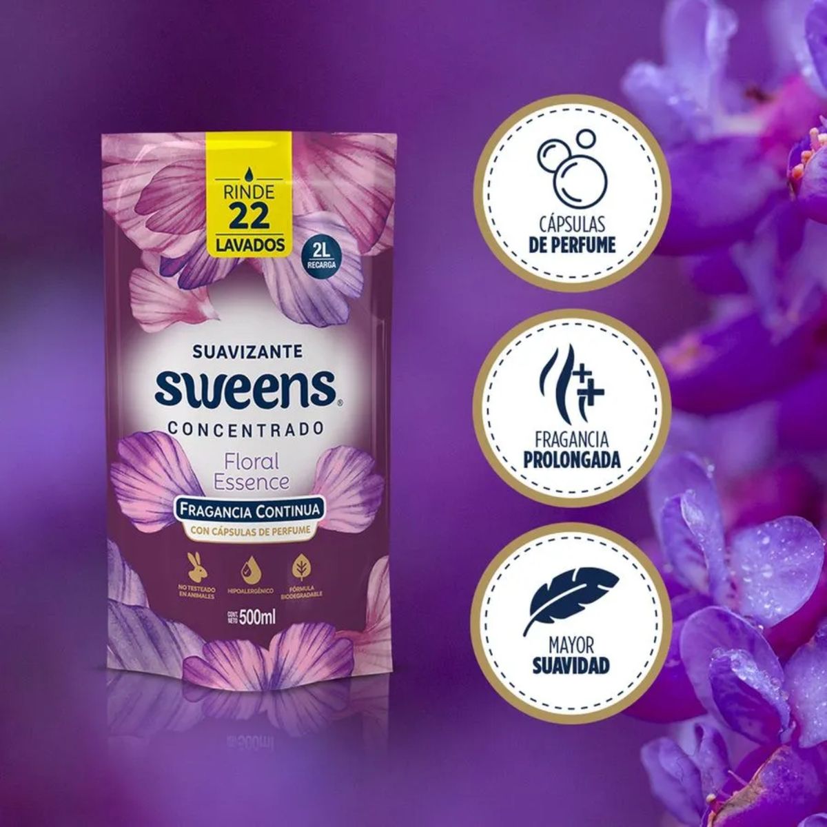 SWEENS - Suavizante para la Ropa Aroma Floral Essence Doypack Sweens 500 ml