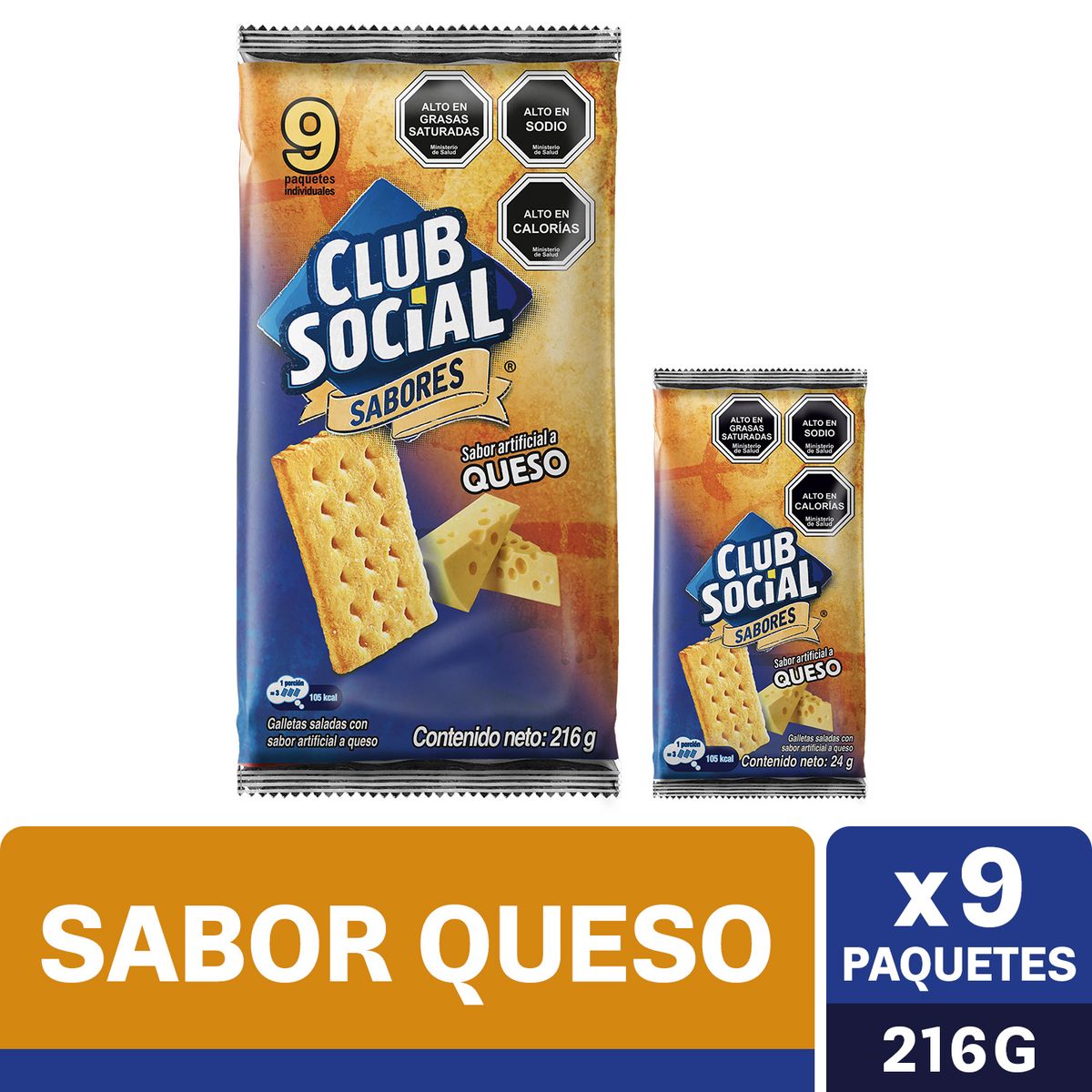 CLUB SOCIAL - Galletas Club Social Queso 9 x 24 gr