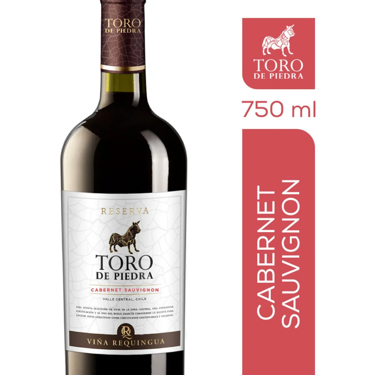TORO DE PIEDRA - Vino Tinto Cabernet Sauvignon Reserva Toro de Piedra 14° 750 ml