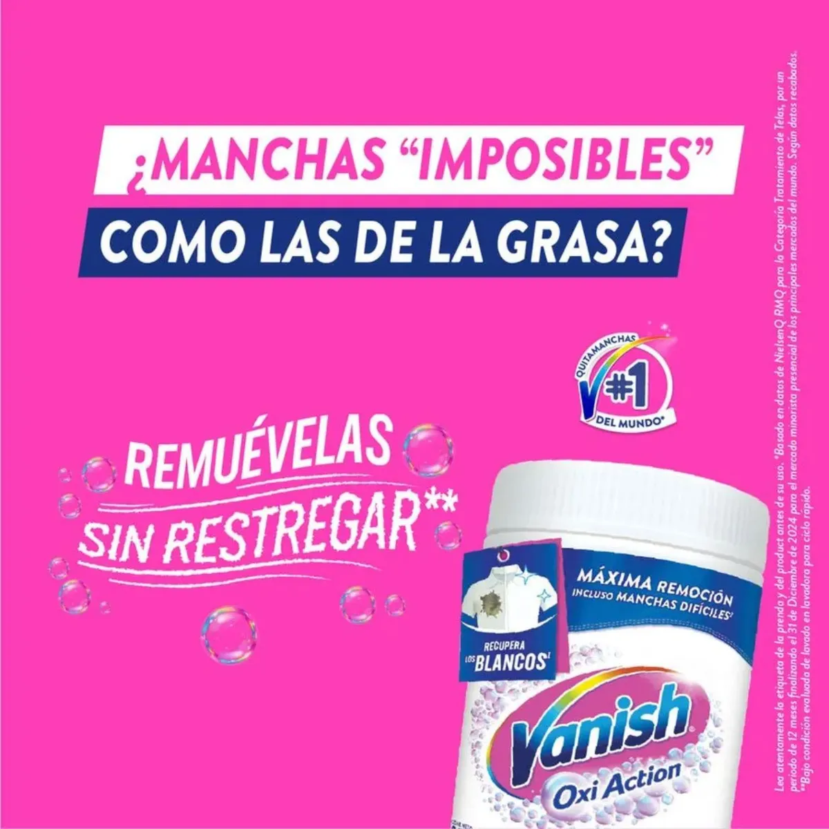 VANISH - Quitamanchas en Polvo Ropa Blanca Vanish 100 gr