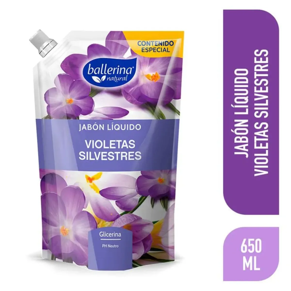 BALLERINA - Jabón Líquido Ballerina Violetas Silvestres Doypack 650 ml