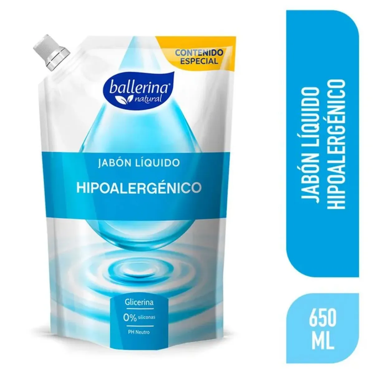 BALLERINA - Jabón Líquido Ballerina Hipoalergénico Doypack 650 ml