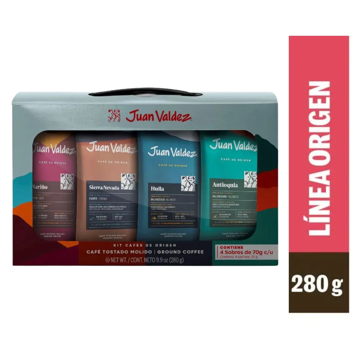 JUAN VALDEZ - Kit Café Tostado Molido Juan Valdez Línea Origen 280 g