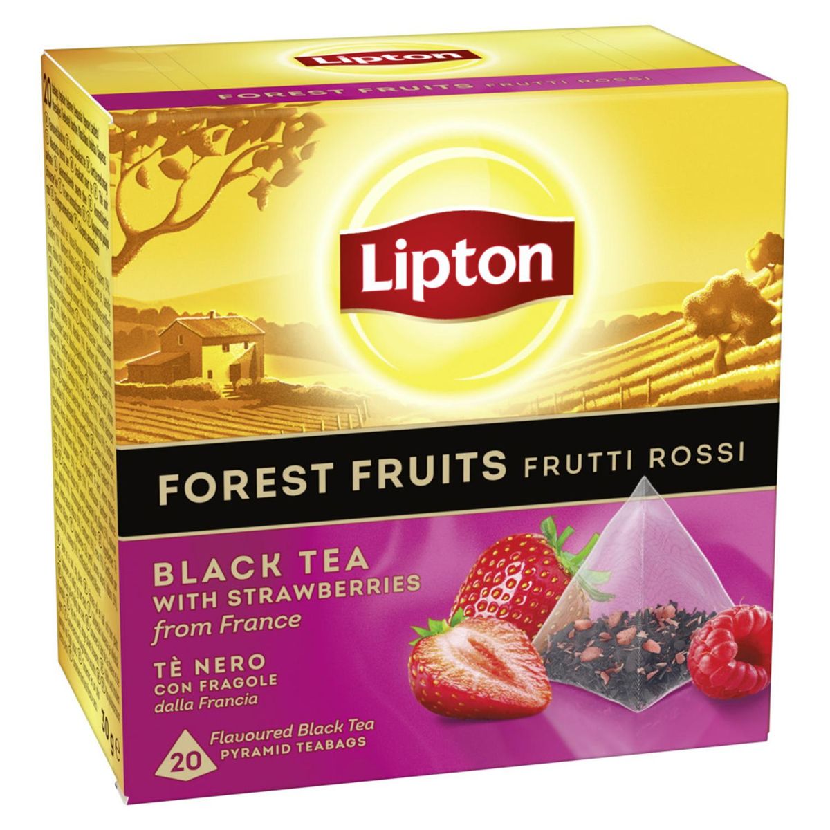 LIPTON - Té Negro Lipton Strawberries 20 Bolsitas Pirámides