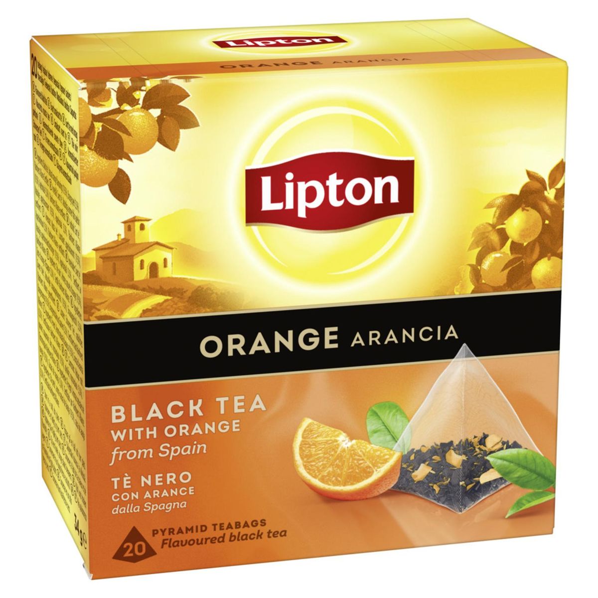 LIPTON - Té Negro Lipton Naranja 20 Bolsitas Pirámides