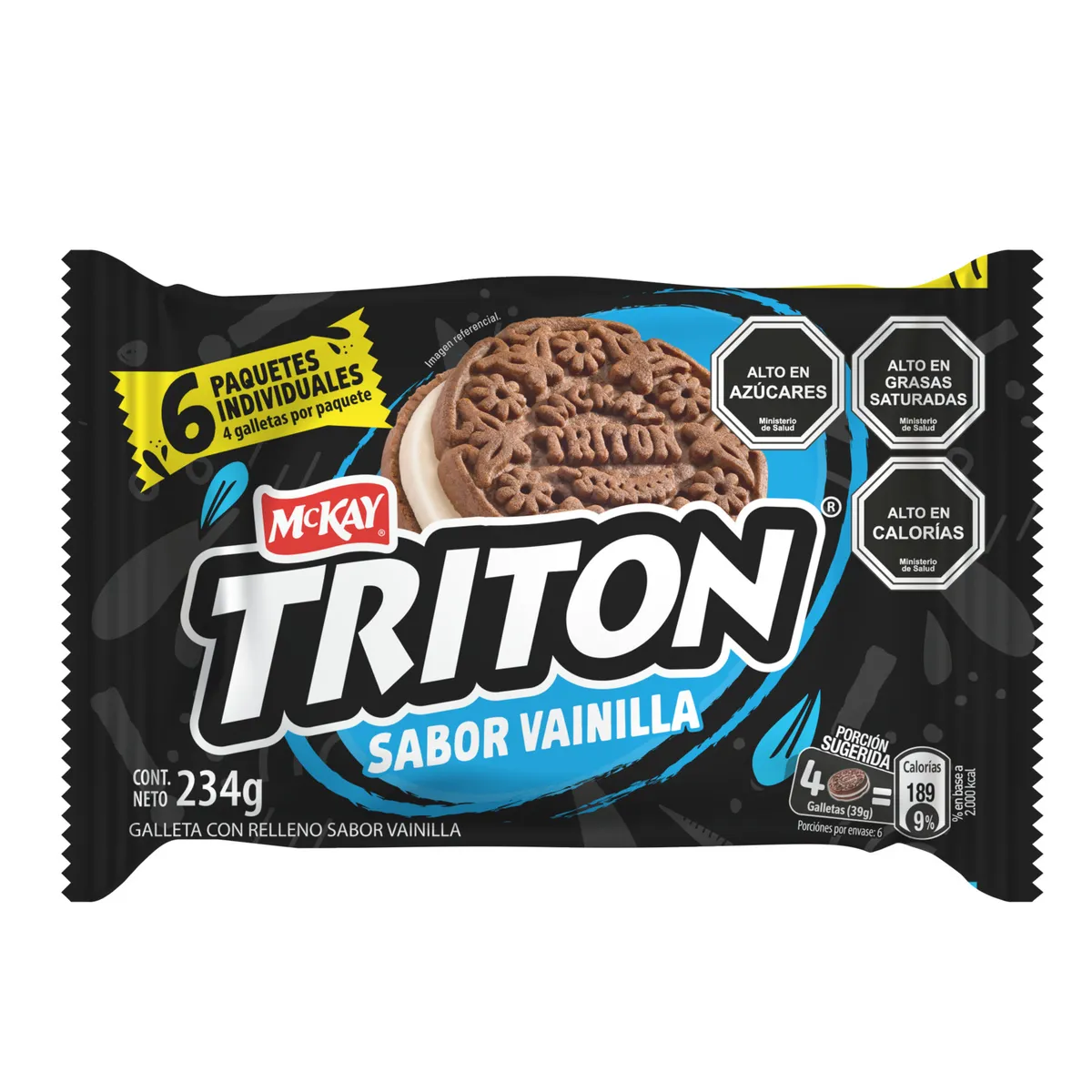 TRITON - Pack Galleta Triton Sabor Vainilla 6 x 39 g