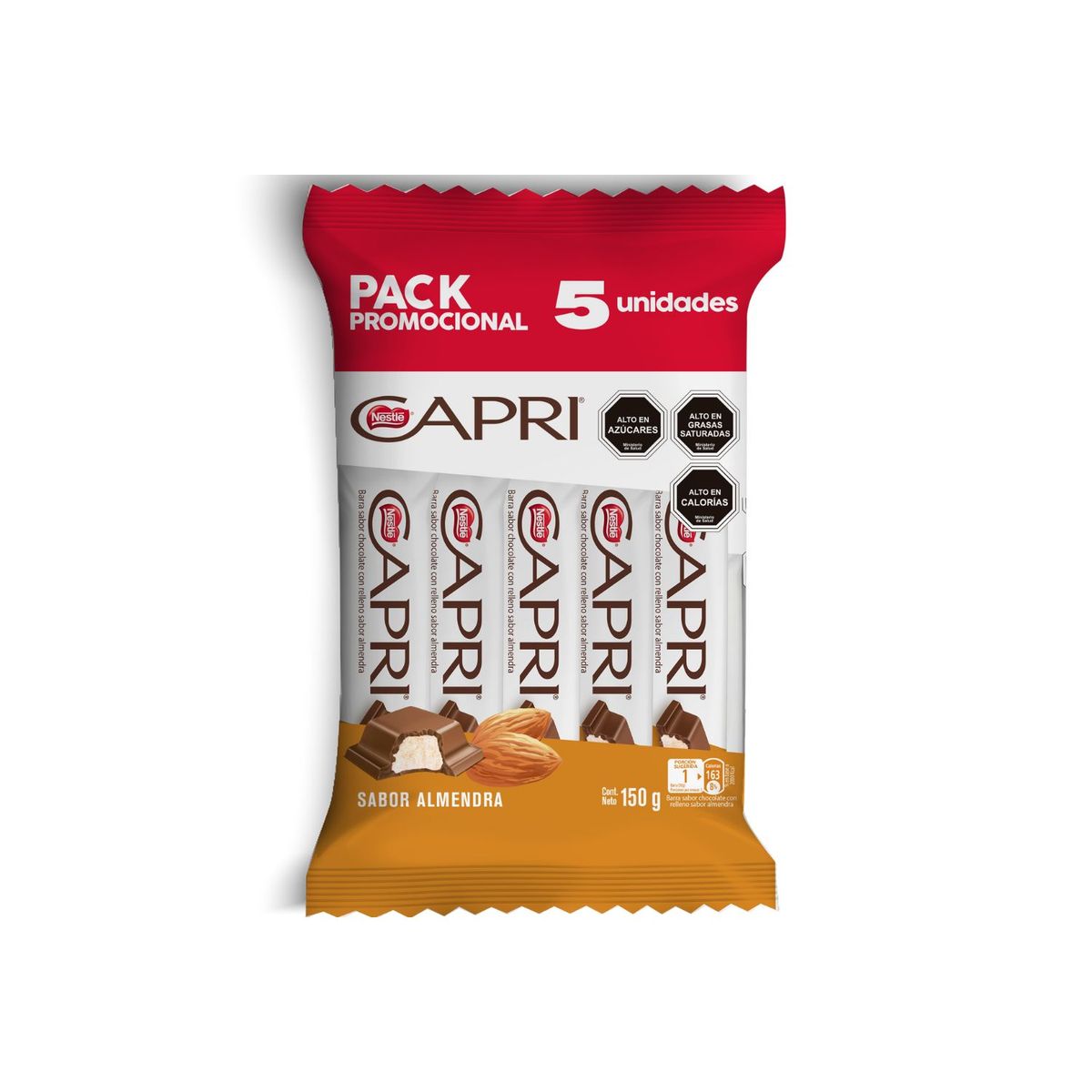 CAPRI - Pack Chocolates Rellenos Capri Almendra 5 x 30 gr