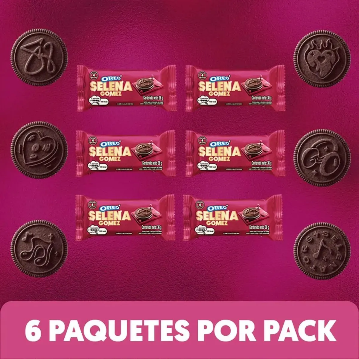 OREO - Pack Galletas Oreo Selena Gomez Sabor Canela 6 x 36 g