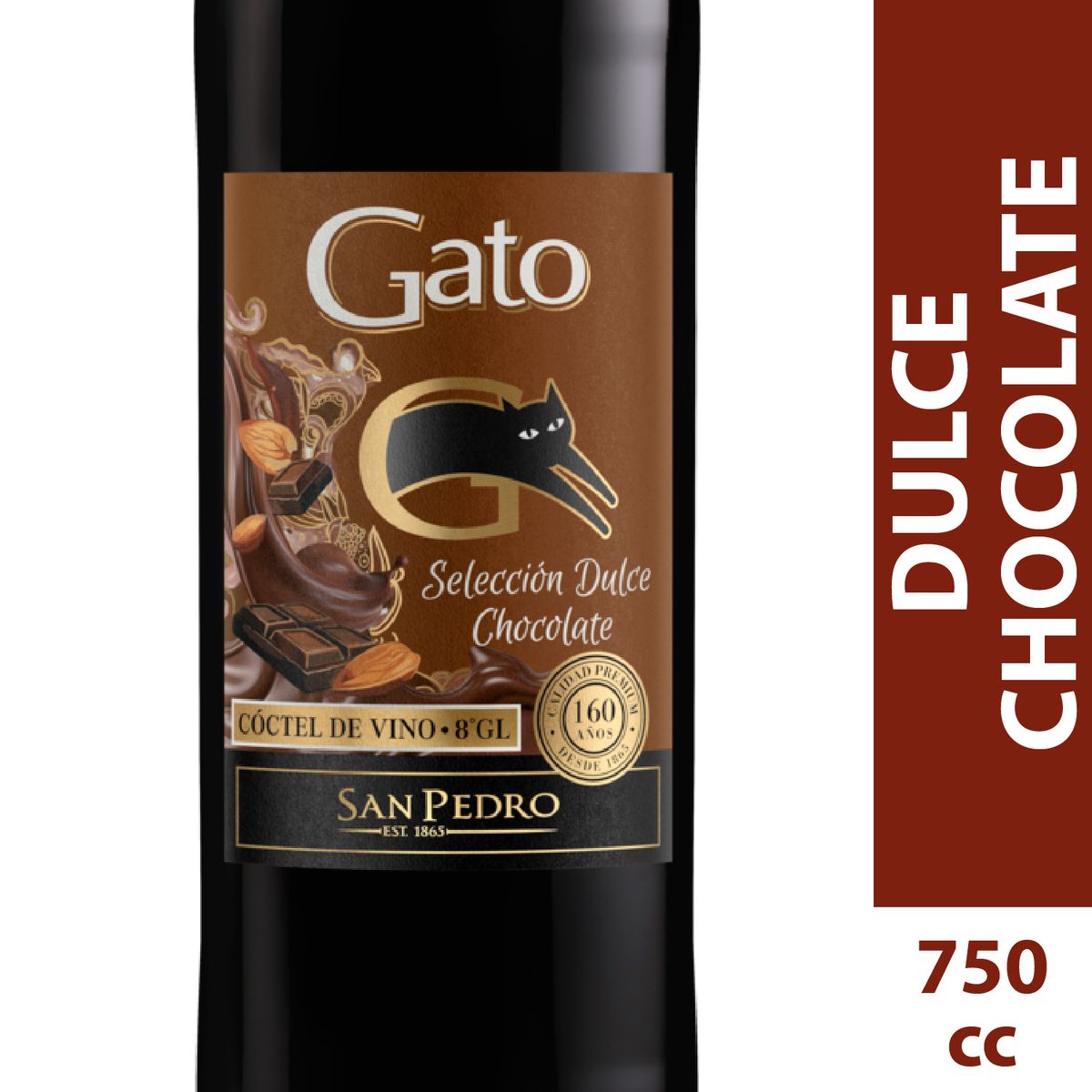 GATO - Cóctel de Vino Dulce Chocolate 8° 750 ml