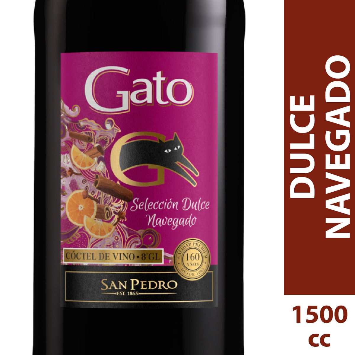 GATO - Cóctel de Vino Dulce Navegado 8° 1.5 L