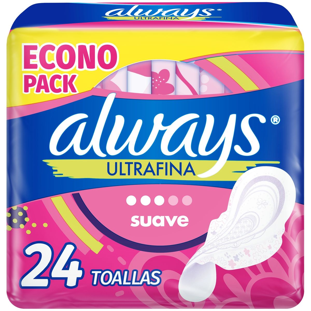 ALWAYS - Toallas Higiénicas Ultrafina Suave Día Always 24 Un