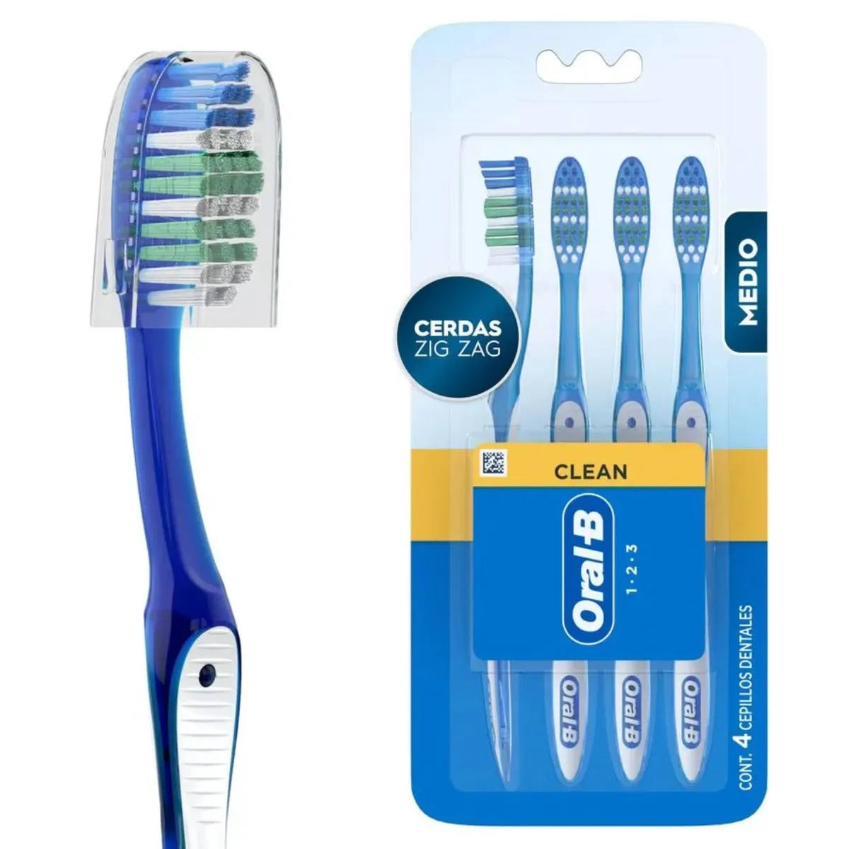 ORAL B - Pack Cepillos de Dientes Oral B Clean 123 4 Un