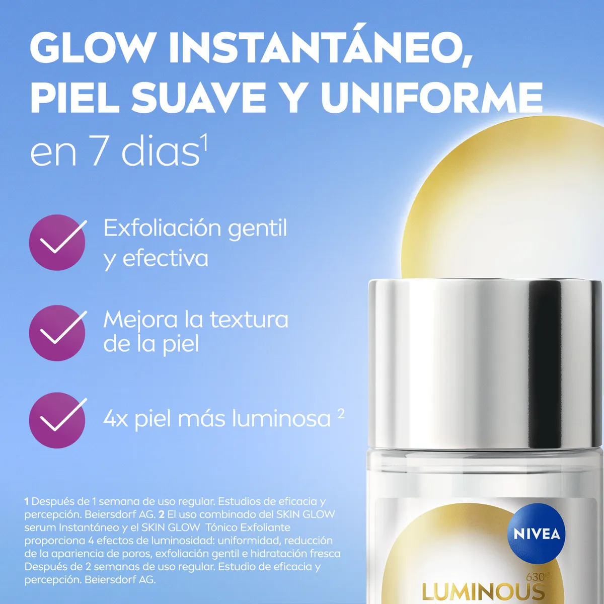 NIVEA - Tónico Exofoliante Facial Nivea Luminous Skin Glow 100 ml