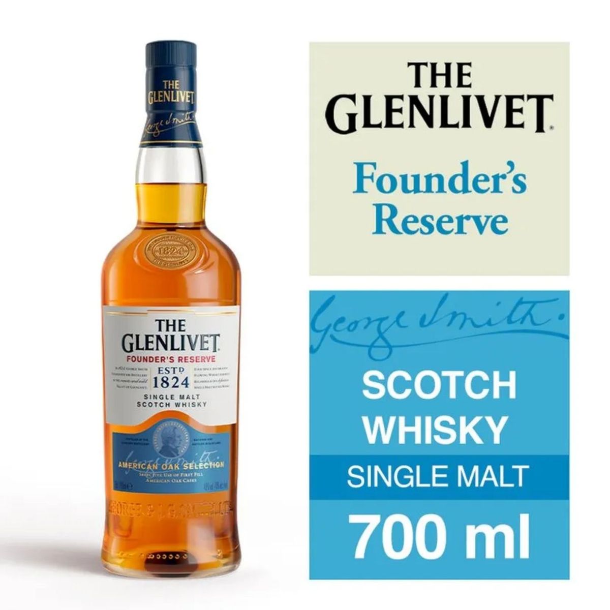 THE GLENLIVET - Whisky Founder's Reserve The Glenlivet 40° 700 ml