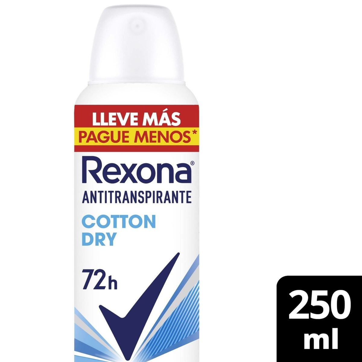 REXONA - Desodorante Antitranspirante Aerosol Rexona Cotton Dry 72 H Mujer 250 ml