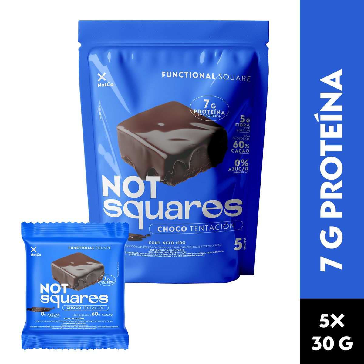 NOT SQUARES - Barras de Proteínas Not Squares Choco Tentación 150 g