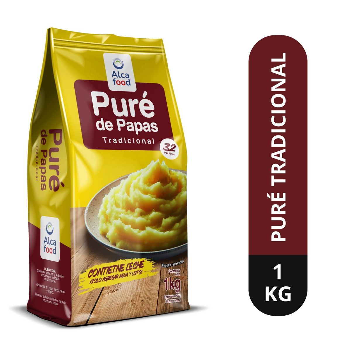 ALCAFOOD - Puré de Papas Tradicional Bolsa Alcafood 1 Kg