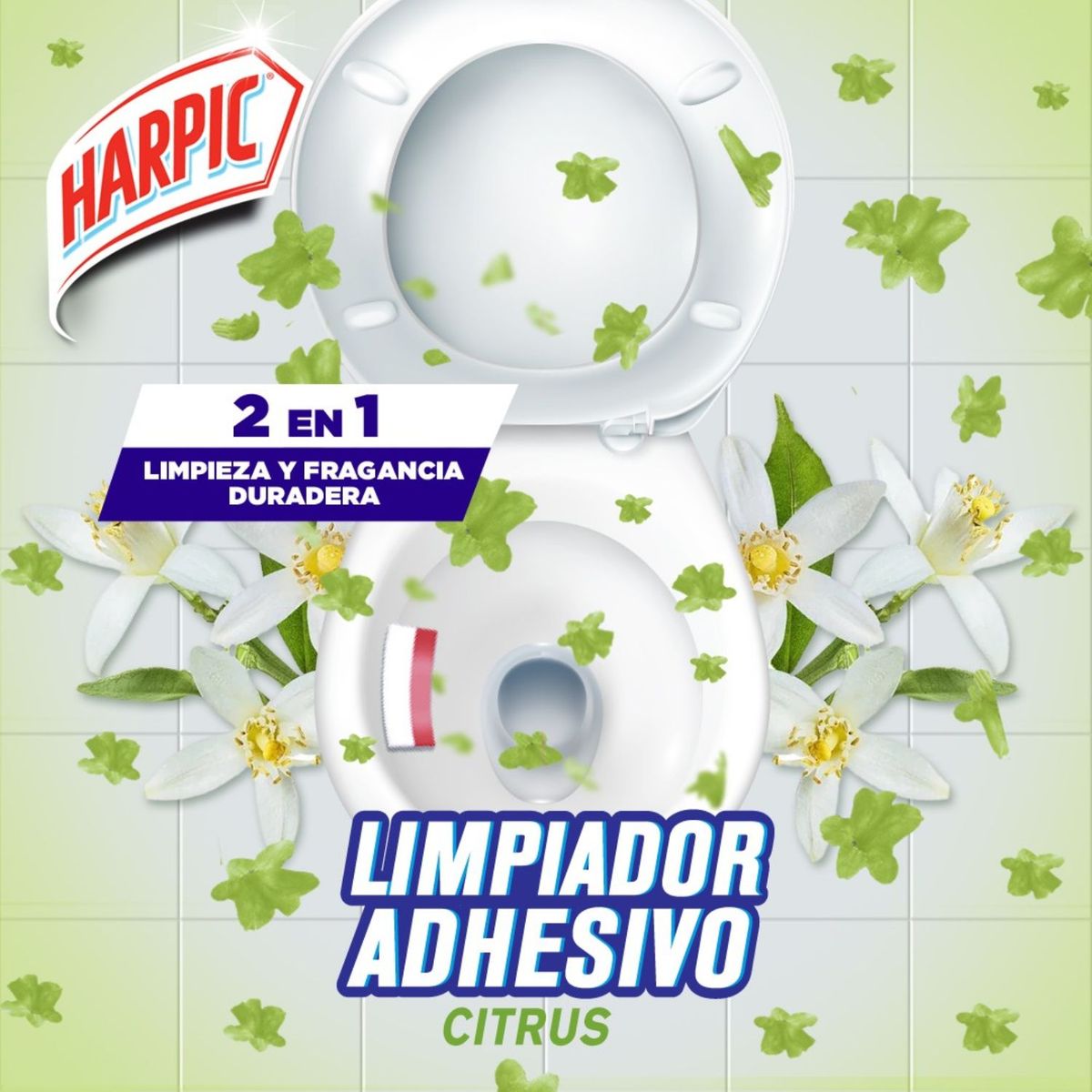 HARPIC - Pastillas Adhesivas para Baño Citrus Harpic 3 Un