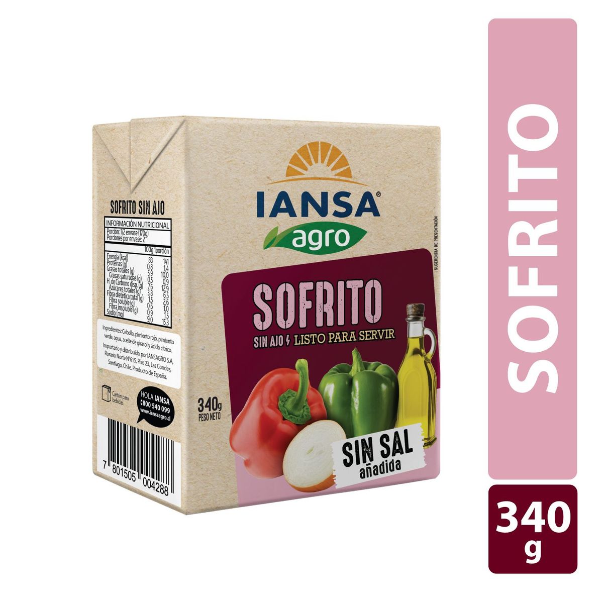 IANSA AGRO - Sofrito sin Ajo Iansa Agro 340 g