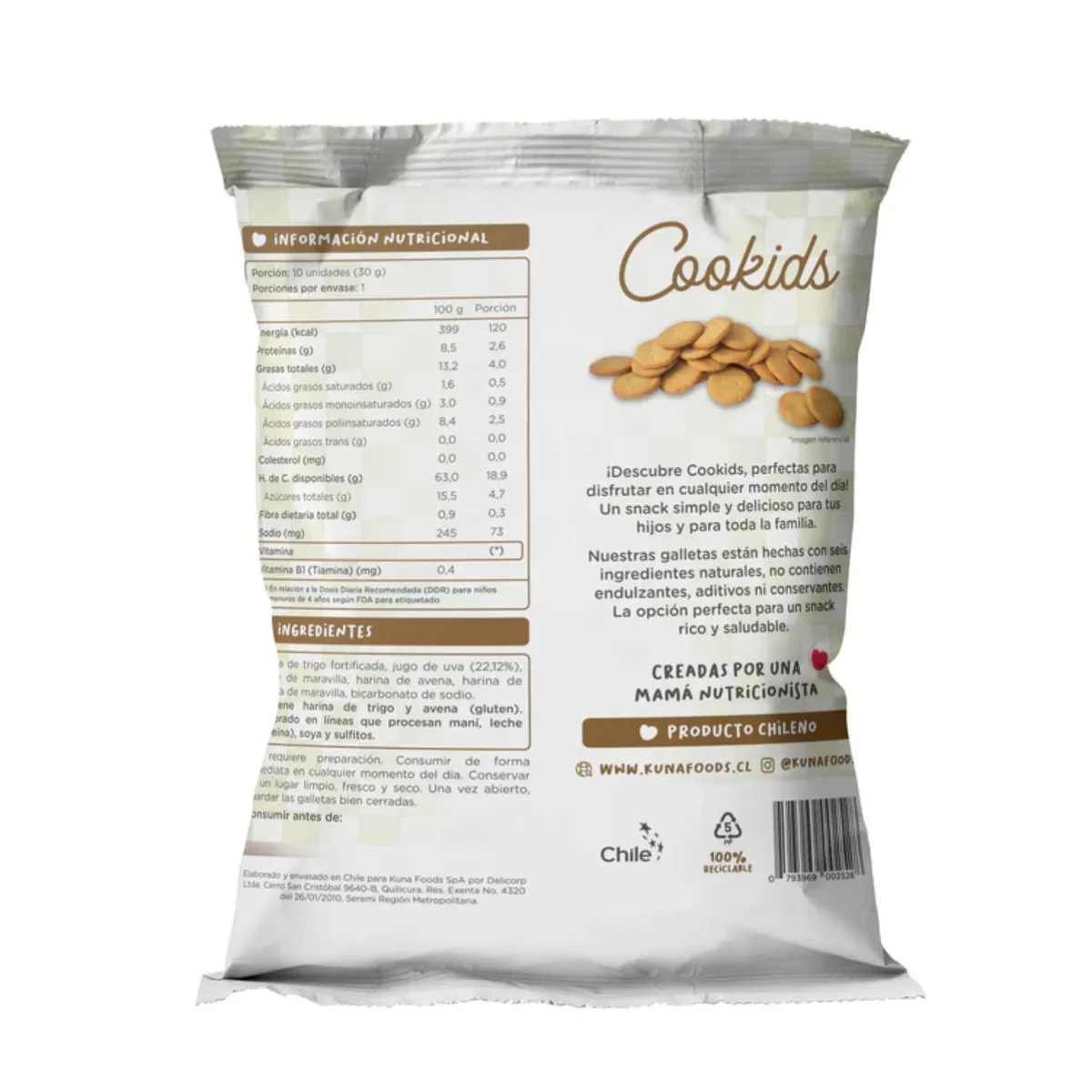 KUNA FOODS - Galletas Infantiles Cookids Kuna Foods 30 g