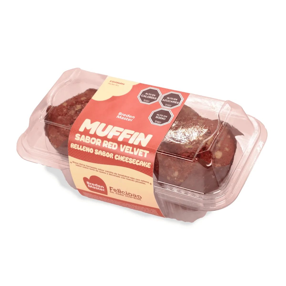 BREDENMASTER - Pack Muffin Classic Red Velvet Relleno Cheesecake Bredenmaster 2 Un