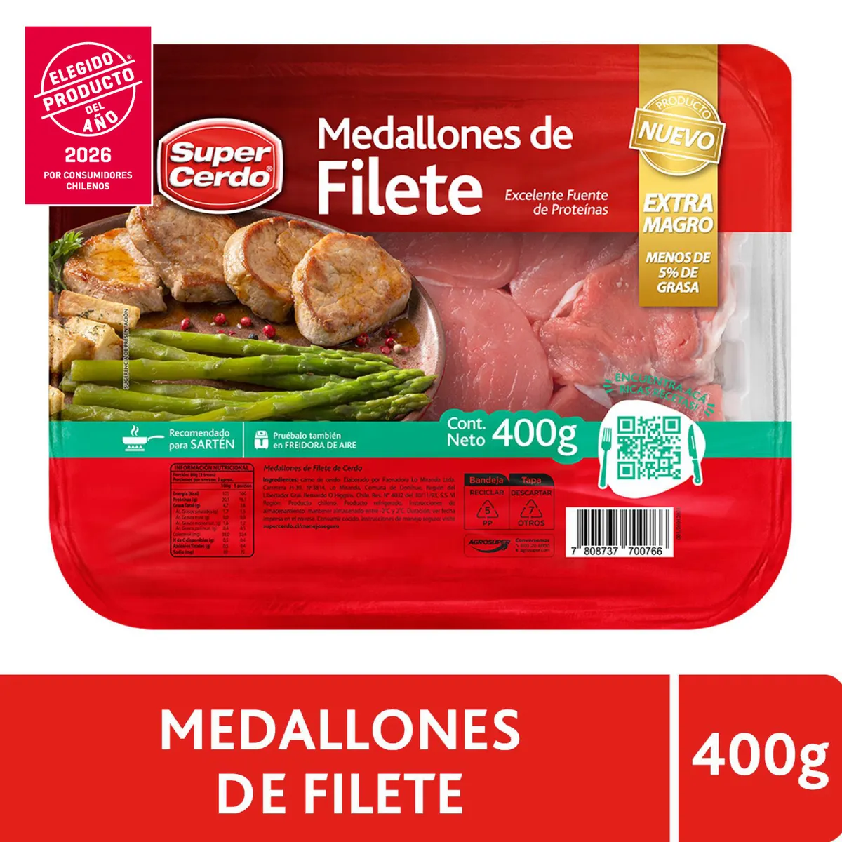 SUPER CERDO - Medallones de Filete de Cerdo Super Cerdo 400 g